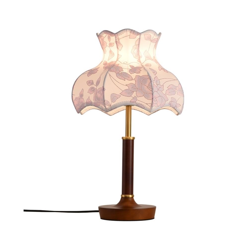 Hhmmei2024-23 Table Lamps Table Lamp Retro Bedroom Bedside Floral Atmosphere Study Decorative