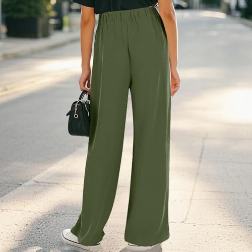 Girls Baggy Lightweight Trousers Wide Leg High Waist Tie Front Loose Linen Pants Kids Fall Soft Comfy Stretc1 Bottom3