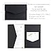FEIYI 20 PCS Black Tri-fold Laser Cut Wedding Invitation Pockets for 5x7 Wedding Cards Bridal Shower Engagement Quinceanera Invitation