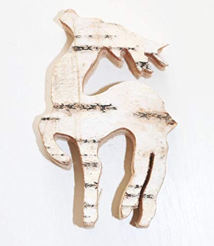 8 STK Hirsch Birke Holz Holzhirsche Weihnachtsdeko XL 11x6cm...