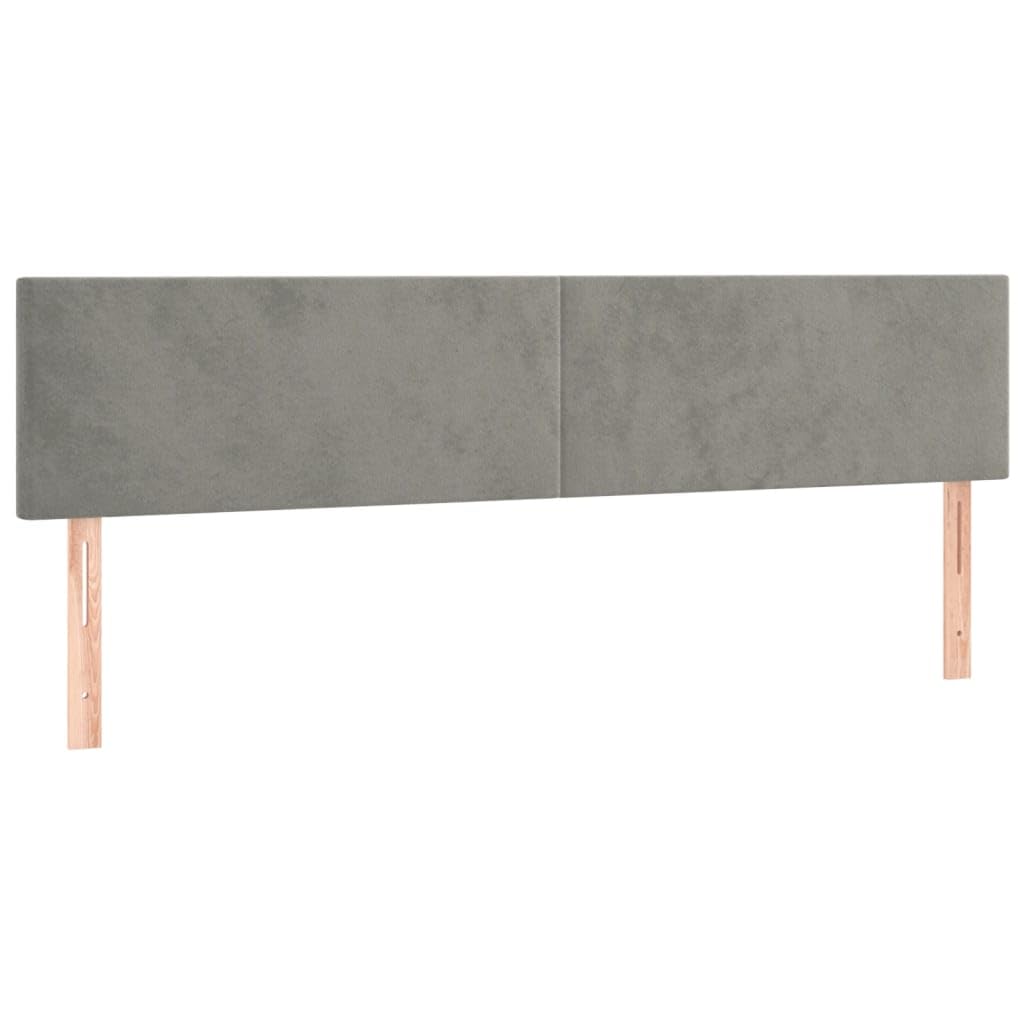 vidaXL Cabecero con Luces LED Cabecero de Cama Cabezal Tapizado para Cama de Matrimonio Mueble Dormitorio Interior Terciopelo Gris Claro 180x5x78/88 cm
