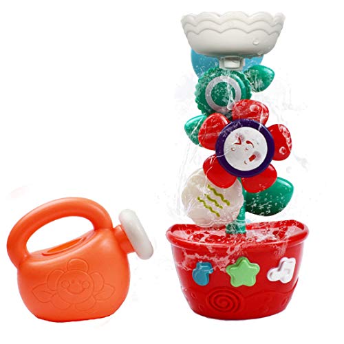 KAREZONINE Bath Toys for Toddlers 12 3, Flower Bathtub Toys for Babies 1 Year Old Girls Boys Gifts with 1 Mini Sprinkler Ideal Children Birthday