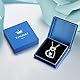 TANGPOET Kuh Halskette 925 Sterling Silber Anhänger Mit Gravur ’Ich Liebe Dich Für Immer’ - Schmuck Geschenke Für Mädchen Und Frauen