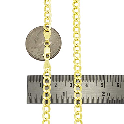 Nuragold 14K Yellow Gold 5.5Mm Cuban Curb Link Chain Bracelet, Mens Womens Lobster Clasp 7" 7.5" 8" 8.5" 9" - Real Gold Jewelry #TOP4