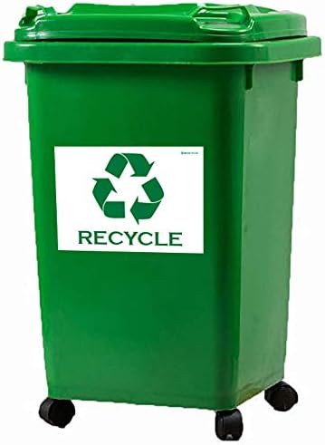 Miniatura 3 de Paquete de 02 calcomanías de reciclaje autoadhesivas, calcomanías de reciclaje grandes de 10 x 7 pulgadas para papelera, etiquetas de reciclaje