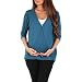 Women's Hacci Criss Cross Maternity and Nursing Wrap Tunic by Mother Bee - Made in USA (Xlarge, Teal)