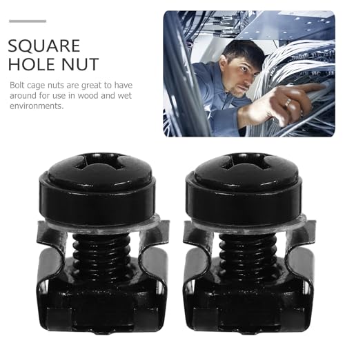 Écrous à Insert M6 Anti-rayures en Acier Carbone Noir pour Installation Fixe de Rack - 6