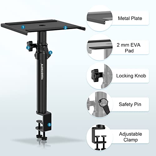 image for Vondynote Set of 2 Studio Monitor Stands Desktop Speaker Stands Height