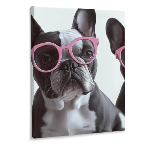 Bouledogue français toile encadrée pour une touche de complicité dans le salon