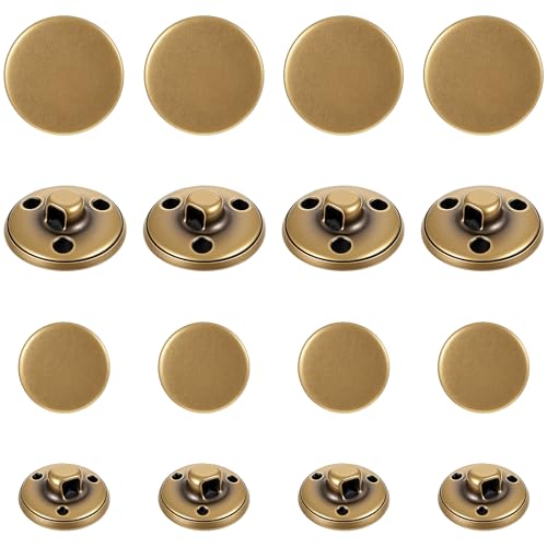 16pcs Antique Brass Metal Buttons, 15mm 20mm Round Metal Sewing