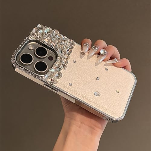 Étui en cuir iPhone 12 à paillettes blanc idéal pour illuminer vos soirées - 2