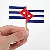 JAVD CYPS 100 Pcs Cuba Flag Cuban Toothpick Flags, Small Mini Stick Cupcake Toppers Cuban Flags,Country Picks Party Decoration Celebration Cocktail Food Bar Cake Flags #2