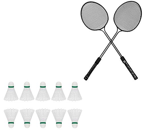 SE7EN Graphite Badminton Racquet (Set of 2) and Free Combo Plastic Badminton Shuttlecock (Pack of 10)