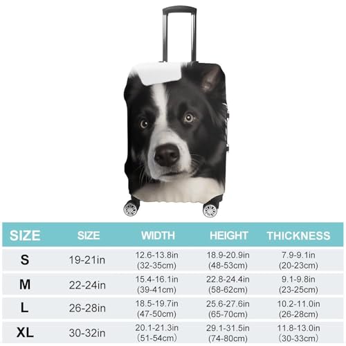 Border Collie Luggage Cover, Washable Elastic Suitcase Cover Protector Fit 18-32 Inch Luggage2