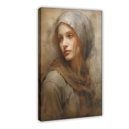 ZDFTAFD Póster de lienzo vintage con retrato de pelirroja para decoración de dormitorio, decoración de paisaje, regalo, 20 x 30 cm