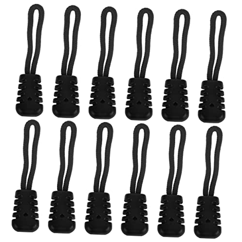 BEBEMOKO 100pcs PVC Zipper Pull Heads Durable Injection Zipper Sliders for Clothing Luggage Handbags Easy Replacement Repair