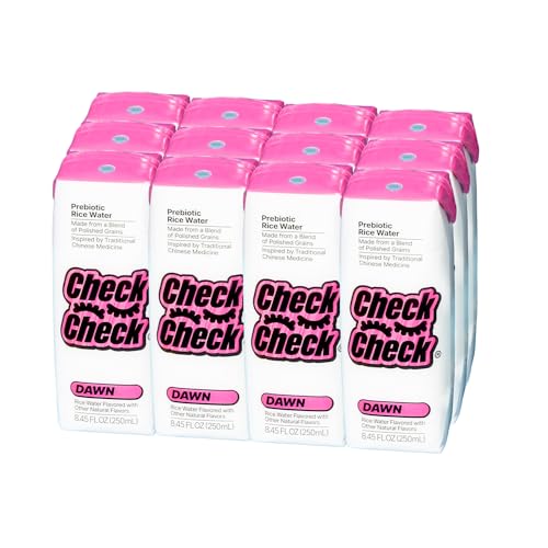 CheckCheck Prebiotic Rice Water, Dawn and Dusk Variety, 12 Pack, 8.45 Fl Oz Bottles (12 Pack, Dawn)