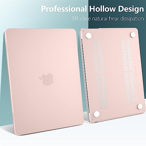TWOLSKOO Compatible with MacBook Air 13 inch Case M5 2026 M4 2025 M3 M2 2024-2022 A3449 A3240 A3113 A2681, Plastic Hard Shell & Keyboard Cover & Screen Film for MacBook Air 13.6 inch, Chalk Pink by TWOLSKOO - Image 5