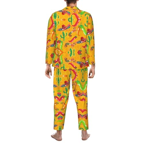 Pyjama col cranté imprimé piment et cactus : la solution pour des nuits douces sans irritations - 5