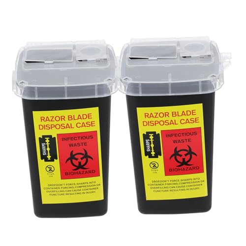 UKCOCO 2piezas Caja De Almacenamiento Para Cuchillas Usadas Compacto y Reutilizable Cierre Hermético Para Afeitado Personal y Barberías