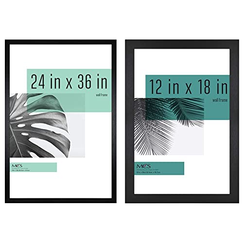 Mcs Studio Gallery Frame, Black Woodgrain, 24 X 36 In, Single & Studio Gallery Frame, Black Woodgrain, 12 X 18 In, Single #TOP11