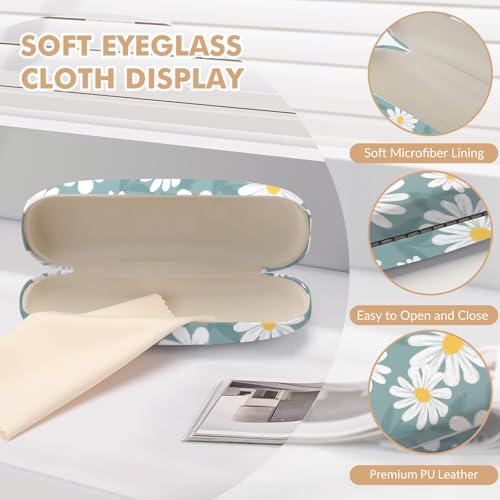 Image of Glasses Case Hard Shell,Portable Protective Eyeglasses Case, Eyeglass Holder Box with Cleaning Cloth,for Women Men