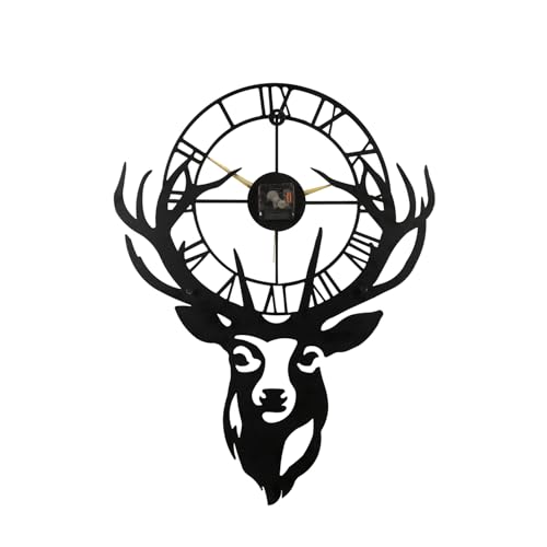 Image of Wakefit Metal Analog Wall Clock Big | 20 Inch | Laser Cut Abstract Home Decor & Gifting Option | for Living Room Study Bedroom & Office Decor | Oclune Metal Wall Clock 500 MM Black