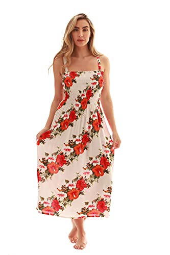 Image of Just Love Floral Print Tube Sundress Swimwear Cover Up Summer Dress for Women