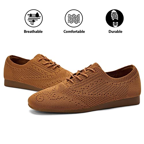 Tiosebon Women'S Oxford Flats Vintage Brogue Loafer Classic Dress Shoes 6 Us Coffee thumb #4