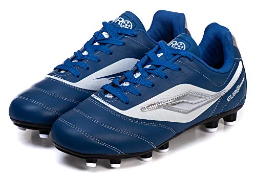 Chuteira Adulto Couro Futebol Campo 4614CA - AS099 Cor:Azul Royal-Branco;Tamanho:37