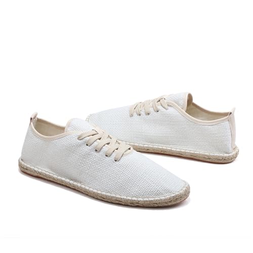 Casual Linen Espadrilles, Breathable Canvas Lace-Up Shoes, Summer Loafers3