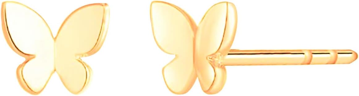 S.Leaf Butterfly Chain Earrings S925 Dainty Hypoallergenic Chain Threader Stud Earrings for Women