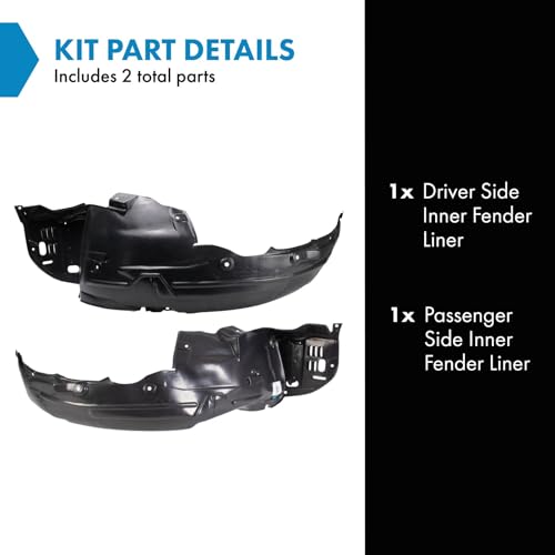 Image of TRQ Inner Fender Liner Set Compatible with 2013-2015 Honda Crosstour HO1248148 HO1248149 HO1249148 HO1249149