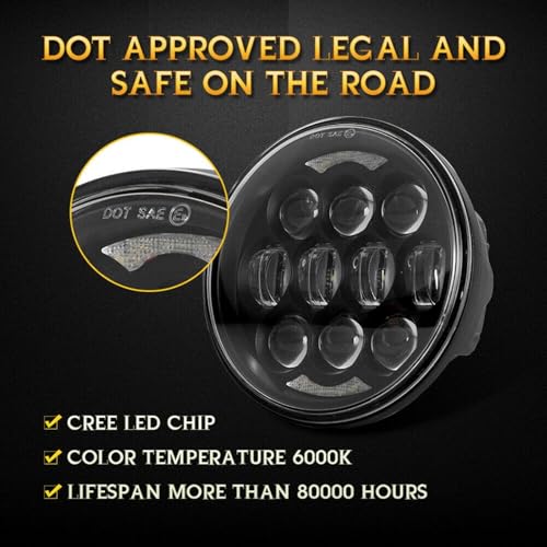 Phare de moto LED 7 pouces pour rouler en sécurité en Harley Electra Glide - 7