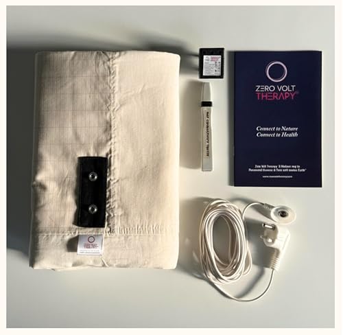 Image of Earthing Grounding Bedsheet - Pure Silver Fibre, Cotton Conductive Fabric - Reduces Body Voltage, Improves Sleep - Complete Kit Included - Single Size - Beige Colour