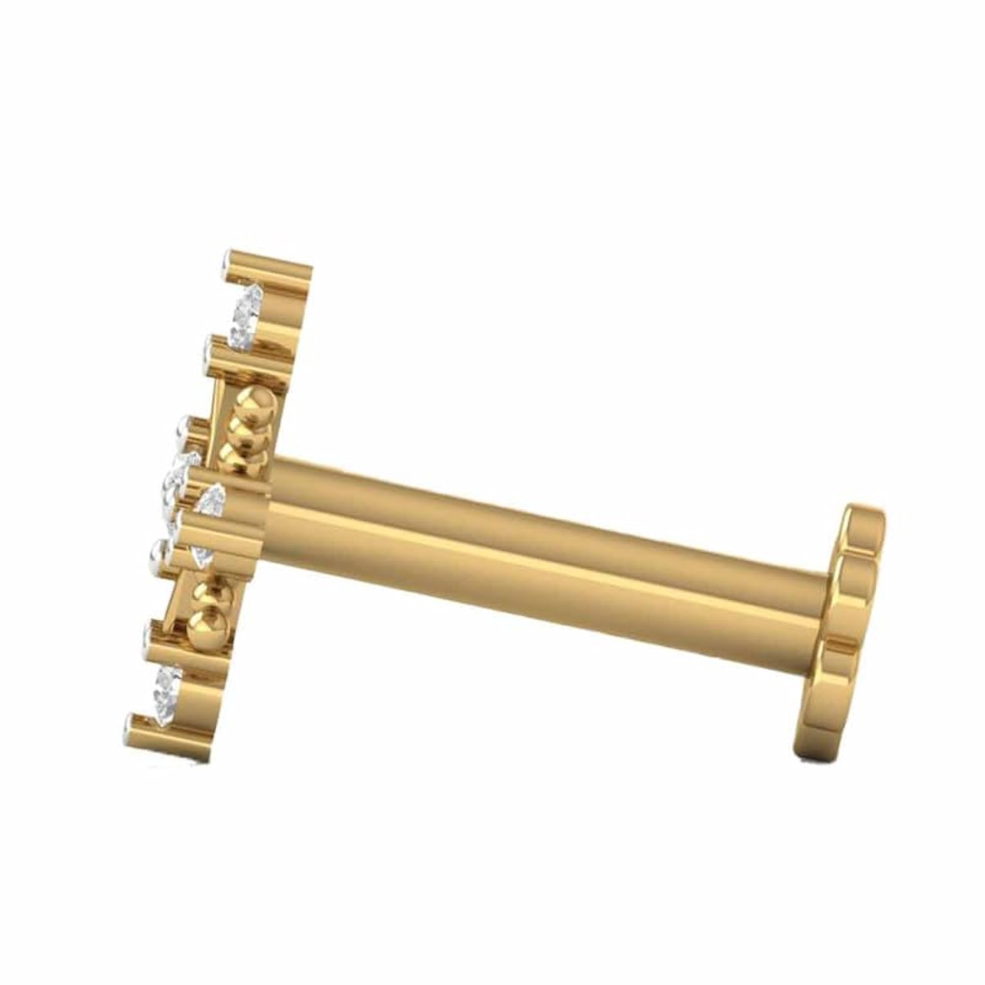 Women's 14K/18K Gold Diamond Nosepin, Screw Design