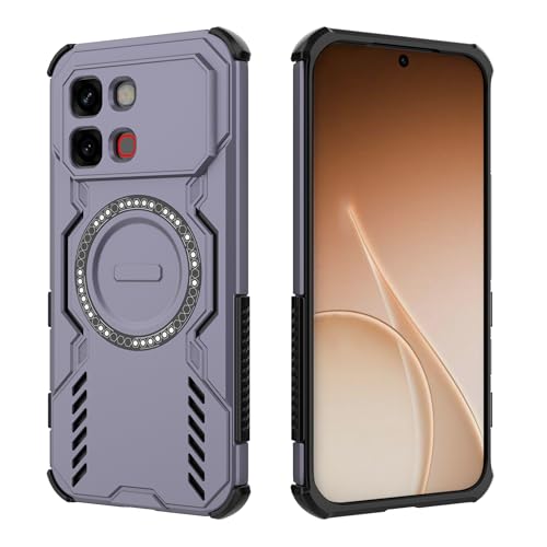 �X�}�z�P�[�X �Ή��@�� for Infinix Note 60 Pro 5G / Note 60 5G ���C�����X�[�d�Ή� [PC+TPU] 2-in-1 �ϗ����E�ی�@�\�t���}�O�l�b�g���X�}�z�P�[�X Purple