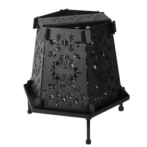Imagen de Estufa de camping plegable de acero al carbono portátil hexagonal para quemar leña