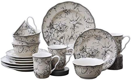 Misc Antique White 16 Piece Dinnerware Set Floral Porcelain Pieces