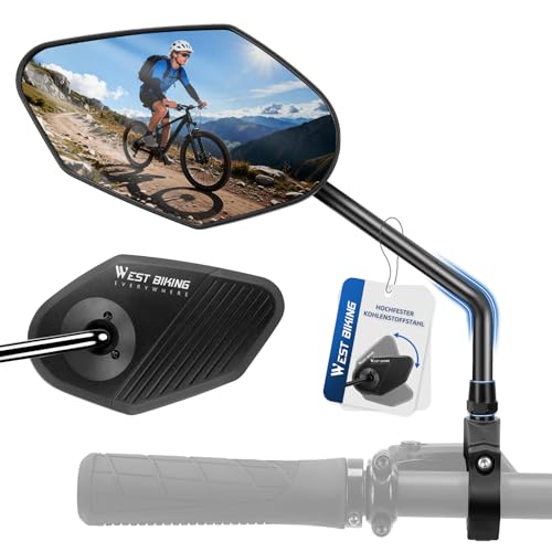 Rétroviseur de vélo en acier haute résistance et miroir HD durable