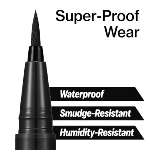 Image of CLIO Superproof Pen Liquid Eyeliner, Waterproof Smudge Proof Long Wear, Ultra Precision Sponge Tip, One Stroke High Pigment Color, Fast Dry Formula, Sharp Wing, Safe for Sensitive Eyes (001 Black)