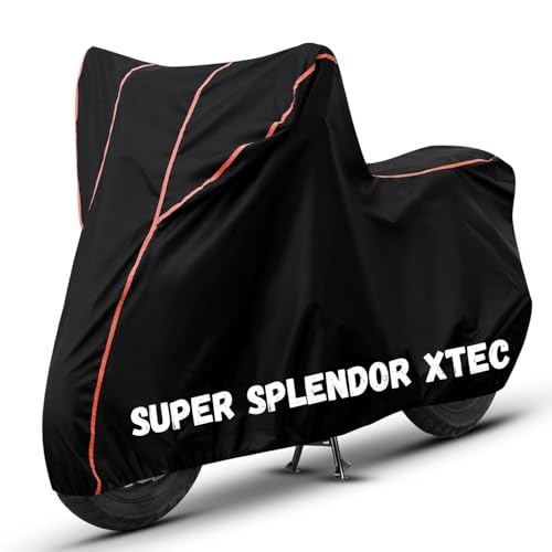 Image of Bike Cover for Super Splendor Xtec 100% Waterproof, Dustproof & Scratch Resistant| Fully Bottom Elastic UV Resistant Heavy Duty Body Cover | All Weather Outdoor Use