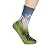 Produktbild Farm House Decor Soft Mid Calf Length Socks,Grass Foliage Field with Sunflowers Daisy Hedge Fence Yard Jardin Socks for Men Women