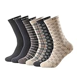 Forony Mens Dress Socks Socks for Men 9-12 Dress Socks for Men Tan Socks Mens Socks Size 10-13 Mens Calf Socks Mens Socks Size 9-11 Assorted Colors Coloful Mens Cotton Socks Moisture Wicking Striped…
