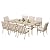 HAPPATIO Aluminum 9 Piece Patio Dining Set - Aluminum Outdoor Dining Set for 8, Patio Dining Table and Chairs Set, Patio Furniture with Table and Chairs (Beige)