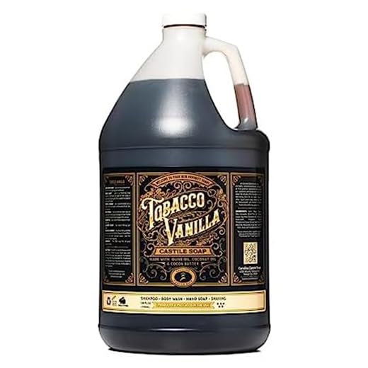 Castile Sabonete líquido corporal para pele sensível – xampu natural para homens com azeite de oliva, manteiga de cacau e óleo de coco – tabaco baunilha por Carolina Castile (tabaco baunilha, 1 galão)