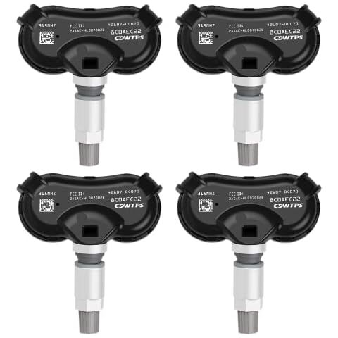 CDWTPS TPMS Sensor fit for Toyota Sienna 2007-2020, Sequoia 2008-2017, Tundra 2007-2017,4pcs 315MHz Tire Pressure Monitor System OE# 4260708010 426070C050 426070C060 426070C070 426070C080 Cover