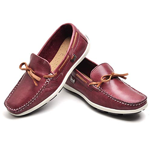 Mocassim Dockside Infantojuvenil Couro Legítimo Soft Peruíbe Império - Bg-7654 - Bordô (35)