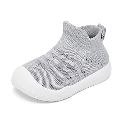 Image of Eashi Baby Boy Girl Non-Skid Indoor Infant Walking Shoes Breathable Warm Elastic Sock Shoes with Memory Sole Protect Toes Outdoor Sneakers