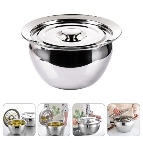 Bowl mezclador de acero inoxidable OSALADI con tapa 9 pulgadas miniatura 4
